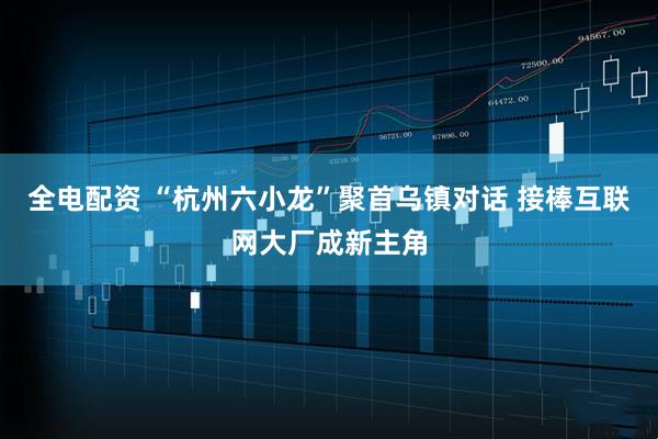 全电配资 “杭州六小龙”聚首乌镇对话 接棒互联网大厂成新主角